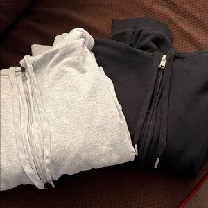 Auden Light Gray Zip-Up Hoodie and Black Zip-Up Hoodie (Set)